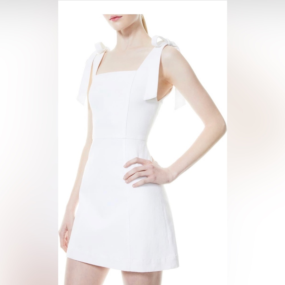 Alice and Olivia Maryann Tie Shoulder A-Line Dress